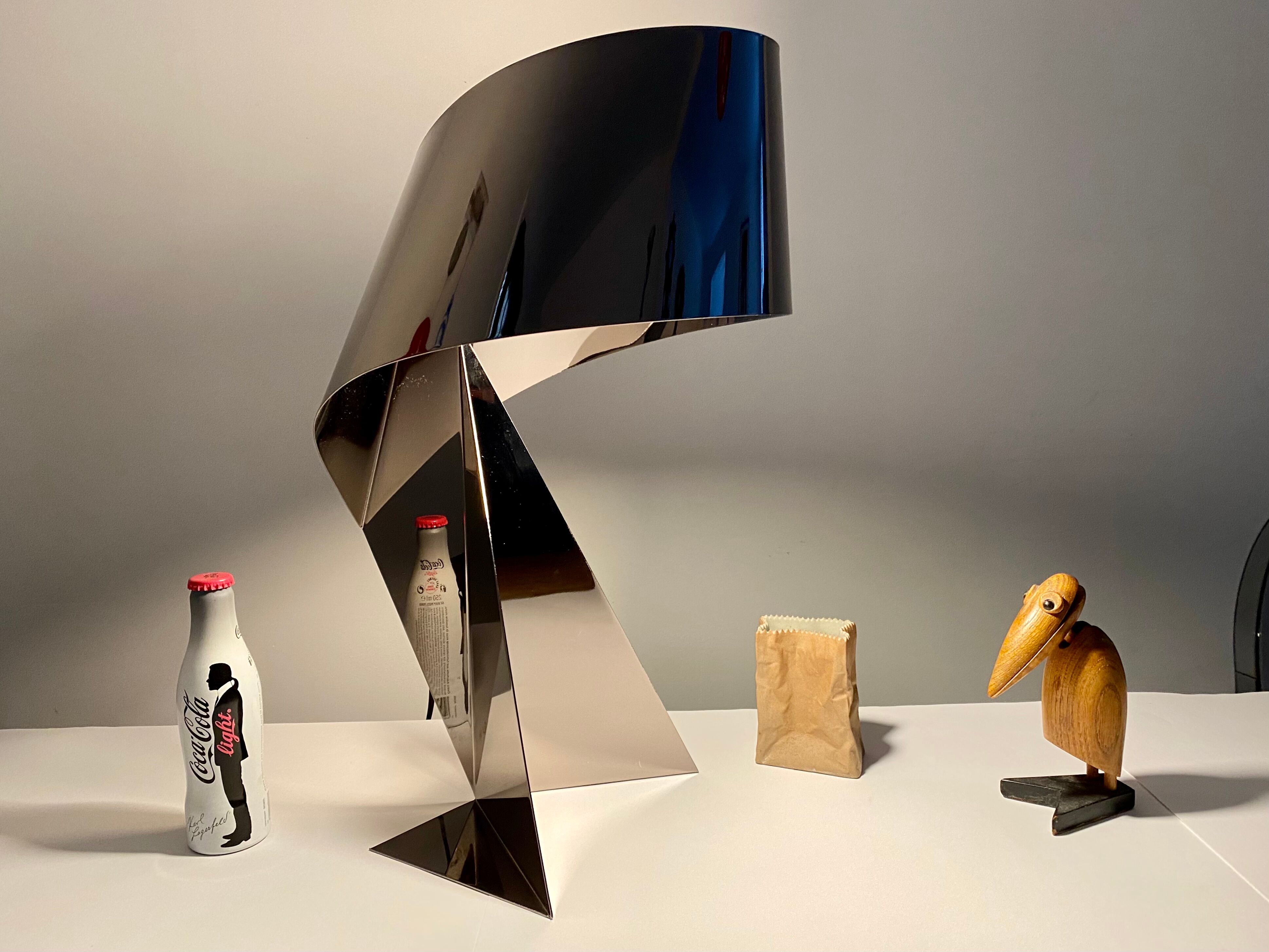 Ribbon Design Claire Norcross limited edition chrome brown table lamp