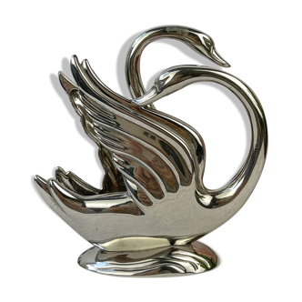 Tin mail holder couple of swans