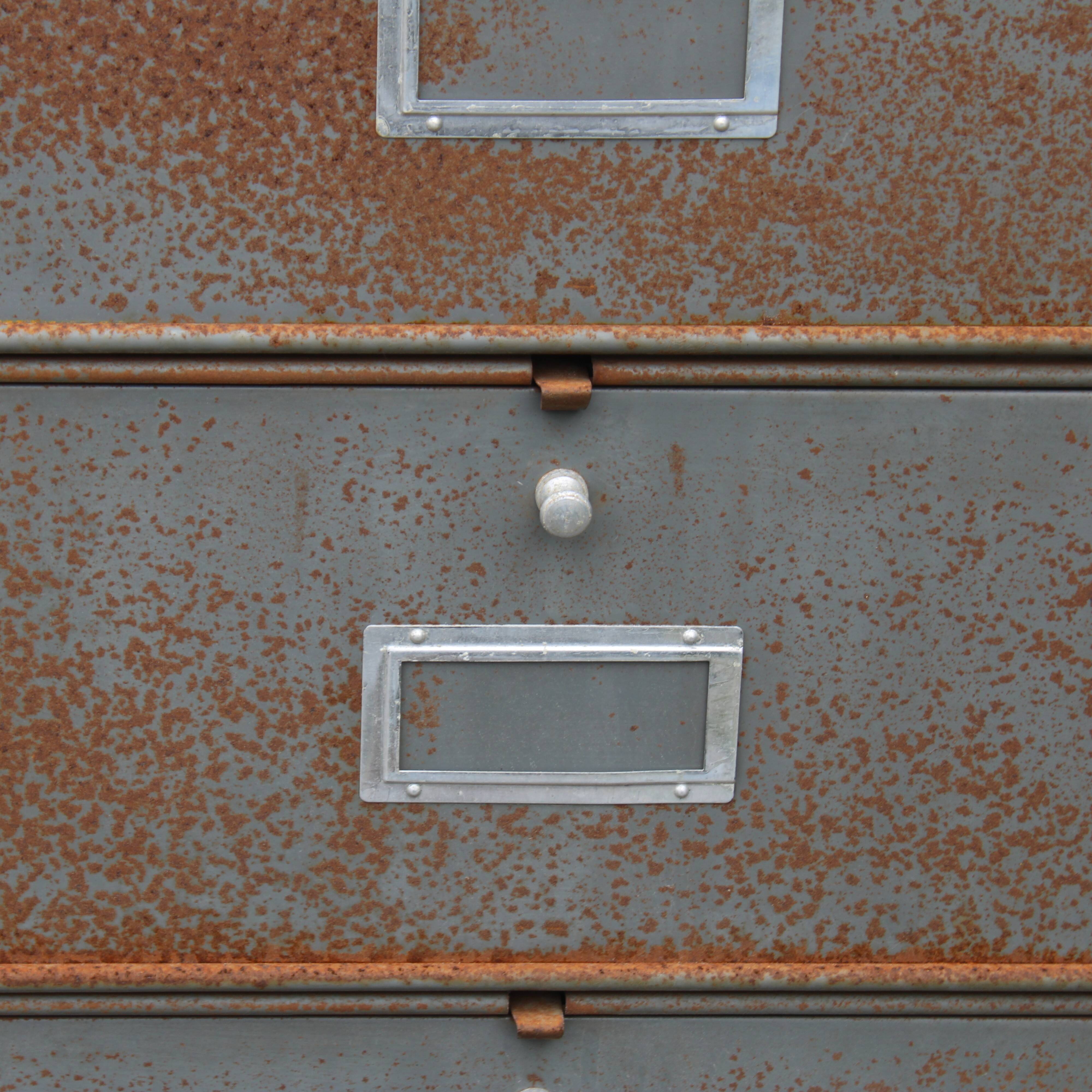 Patinated metal industrial filing cabinet – roneo
