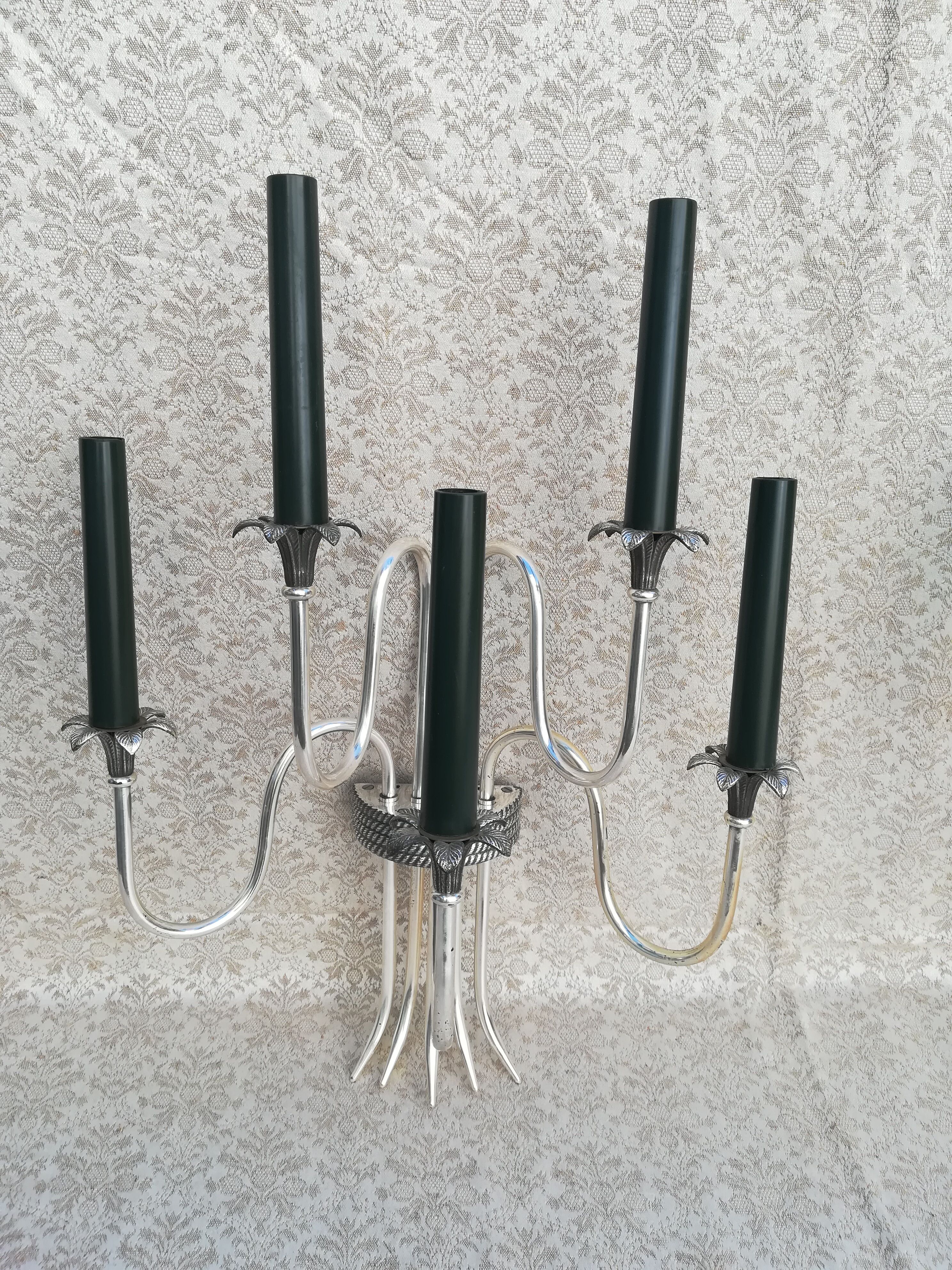 Silver bronze wall lights