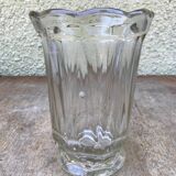 Vase ancien verre moulé made in France années 70