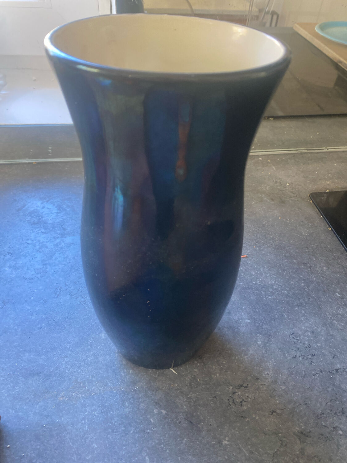 Black ceramic vase
