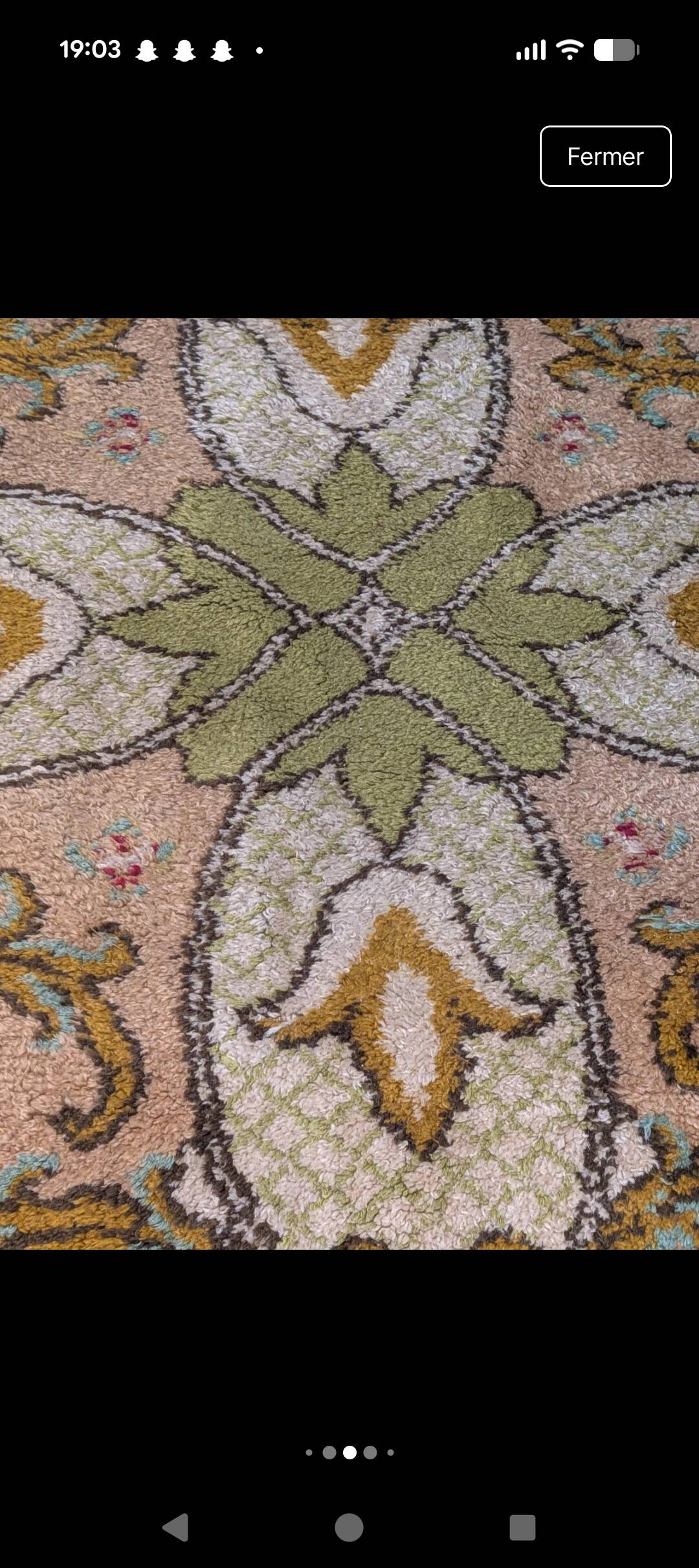 Vintage Moroccan medallion rug in pure wool – 293 x 180 cm