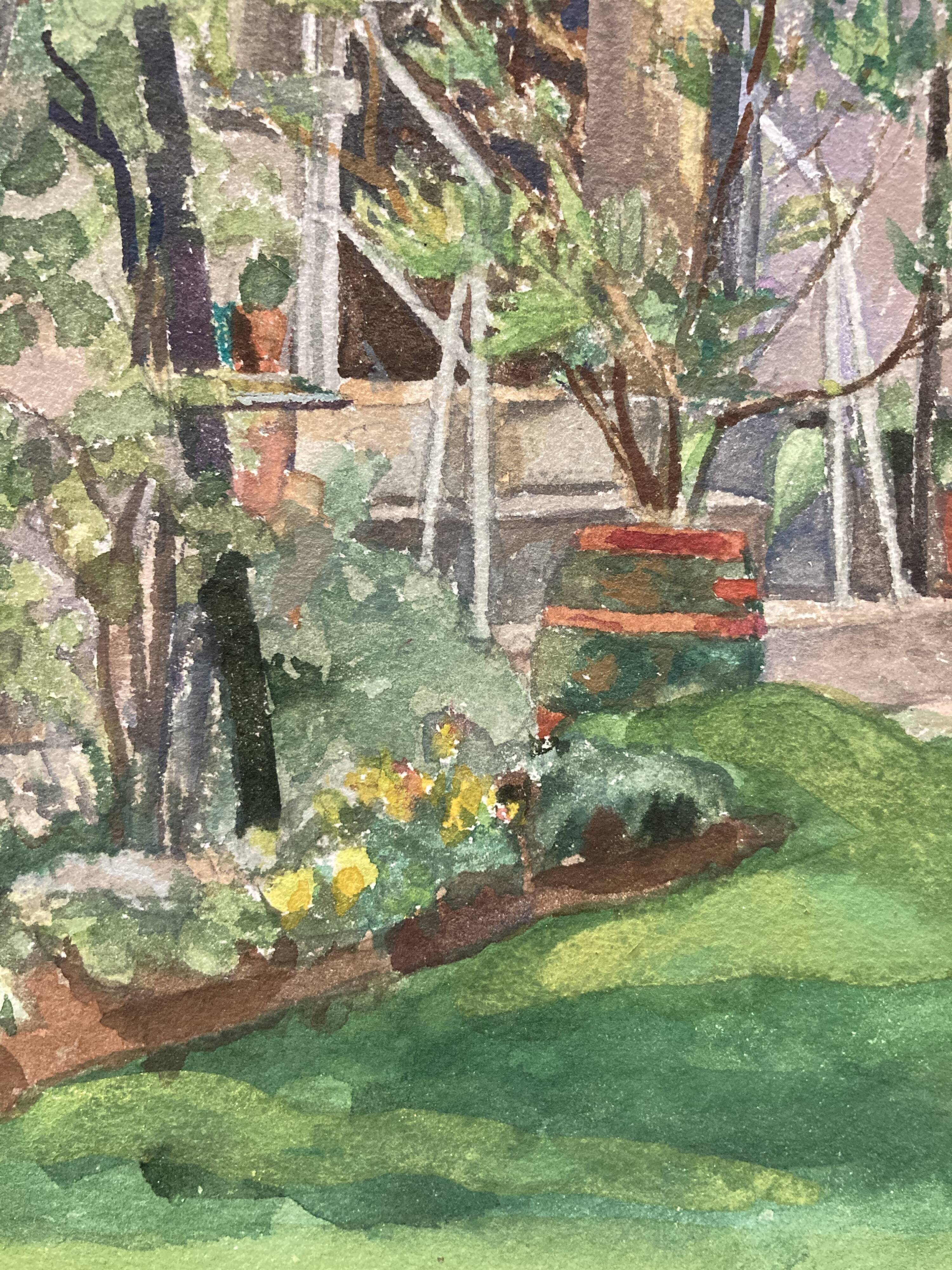 Watercolor landscape signed and dated 1973