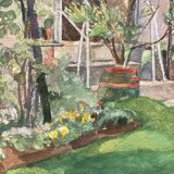 Watercolor landscape signed and dated 1973