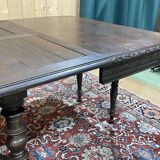 Oak dining table with beech base and 3 extensions