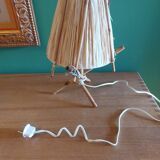 Vintage lamp with raffia lampshade