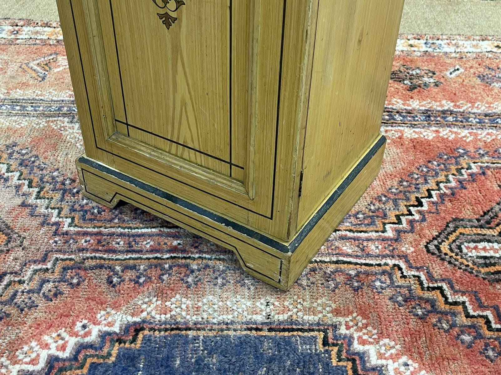 19th century English bedside table in painted fir