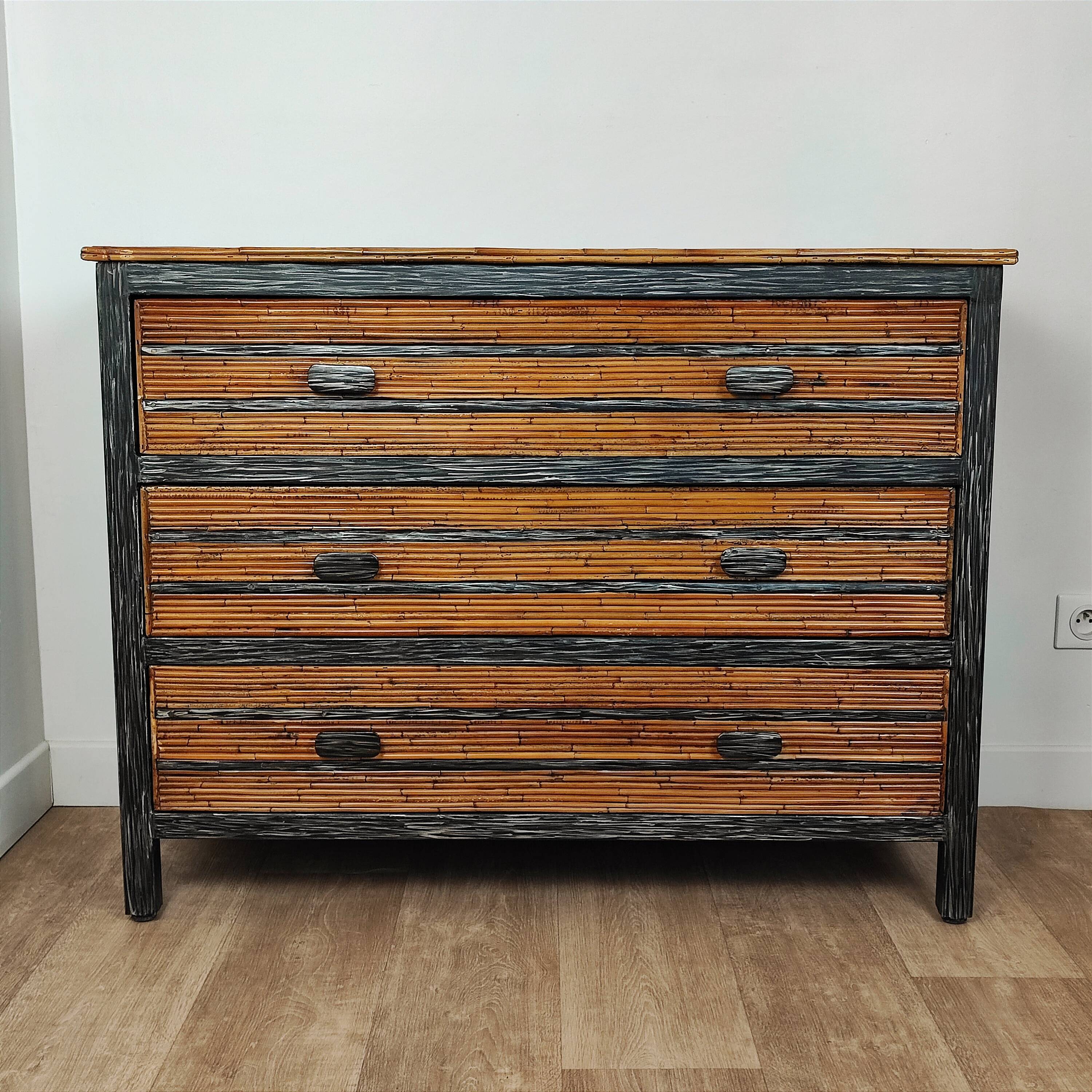 Commode en rotin 80