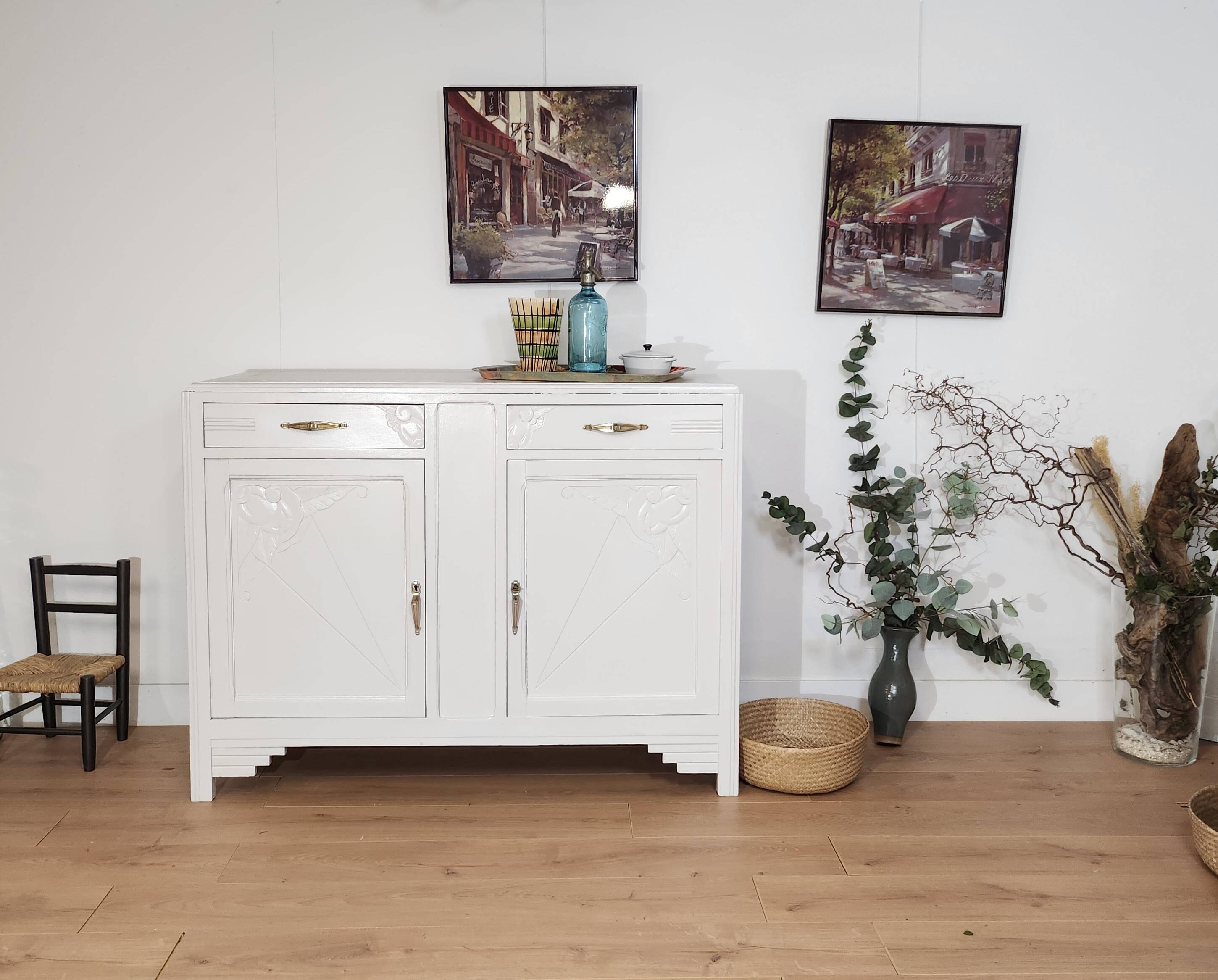 UNIQUE WHITE ART DECO SIDEBOARD