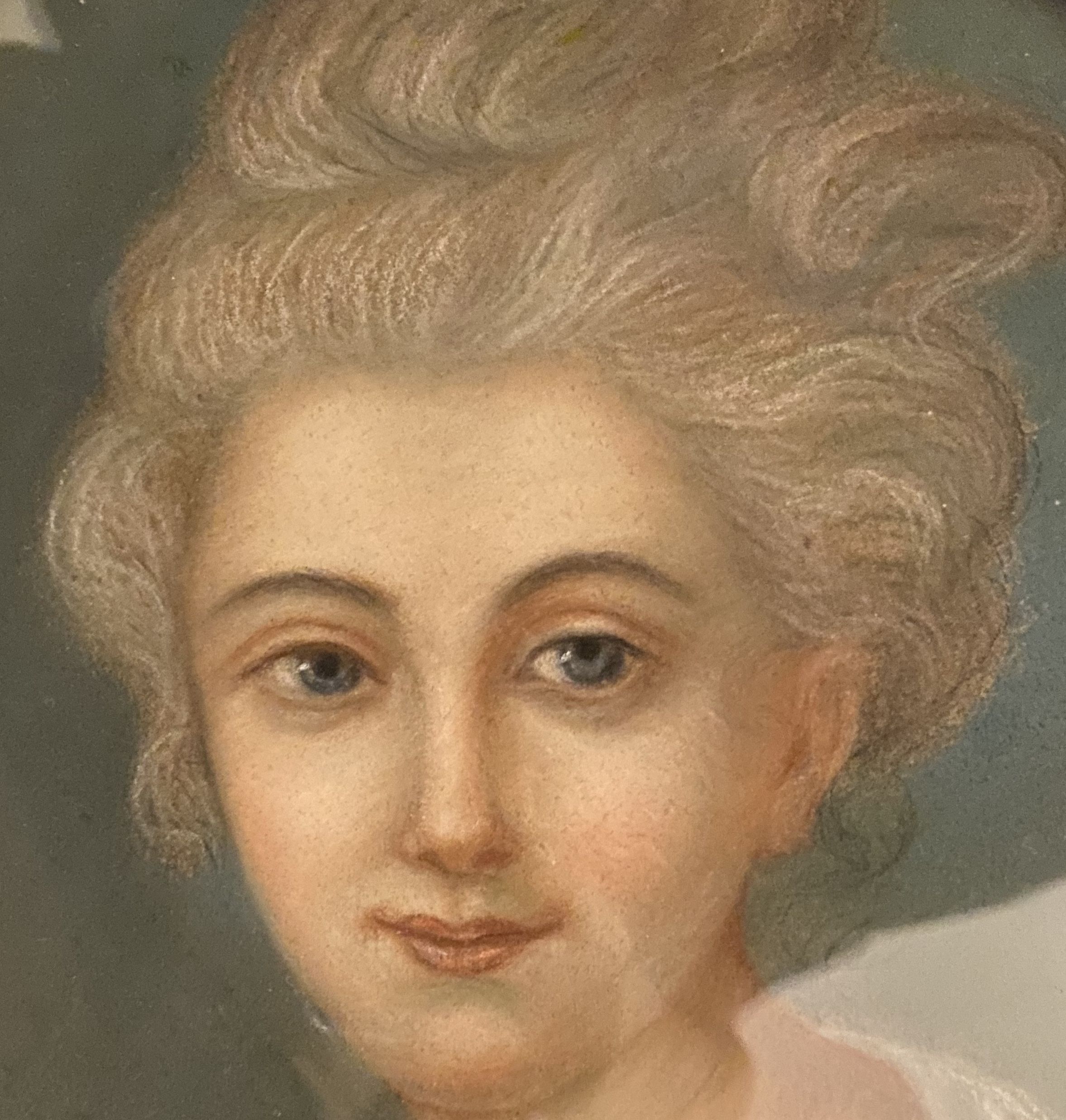 Old painting, portrait of a young girl