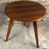 Vintage pedestal table in beech veneer 50'S