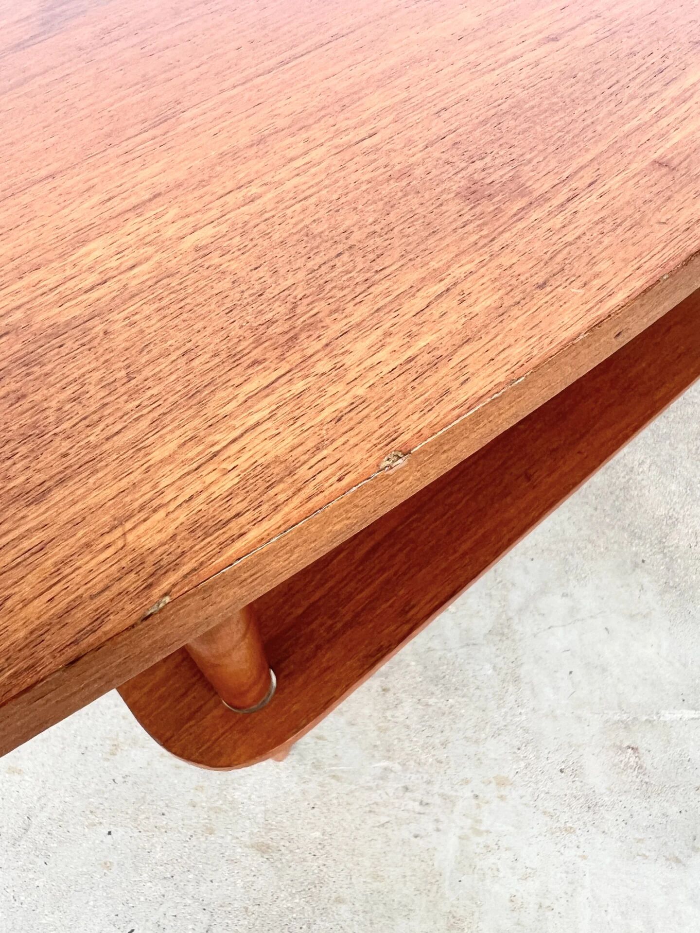 Teak coffee table with double top and ceramic insert — Scandinavian, 1960s