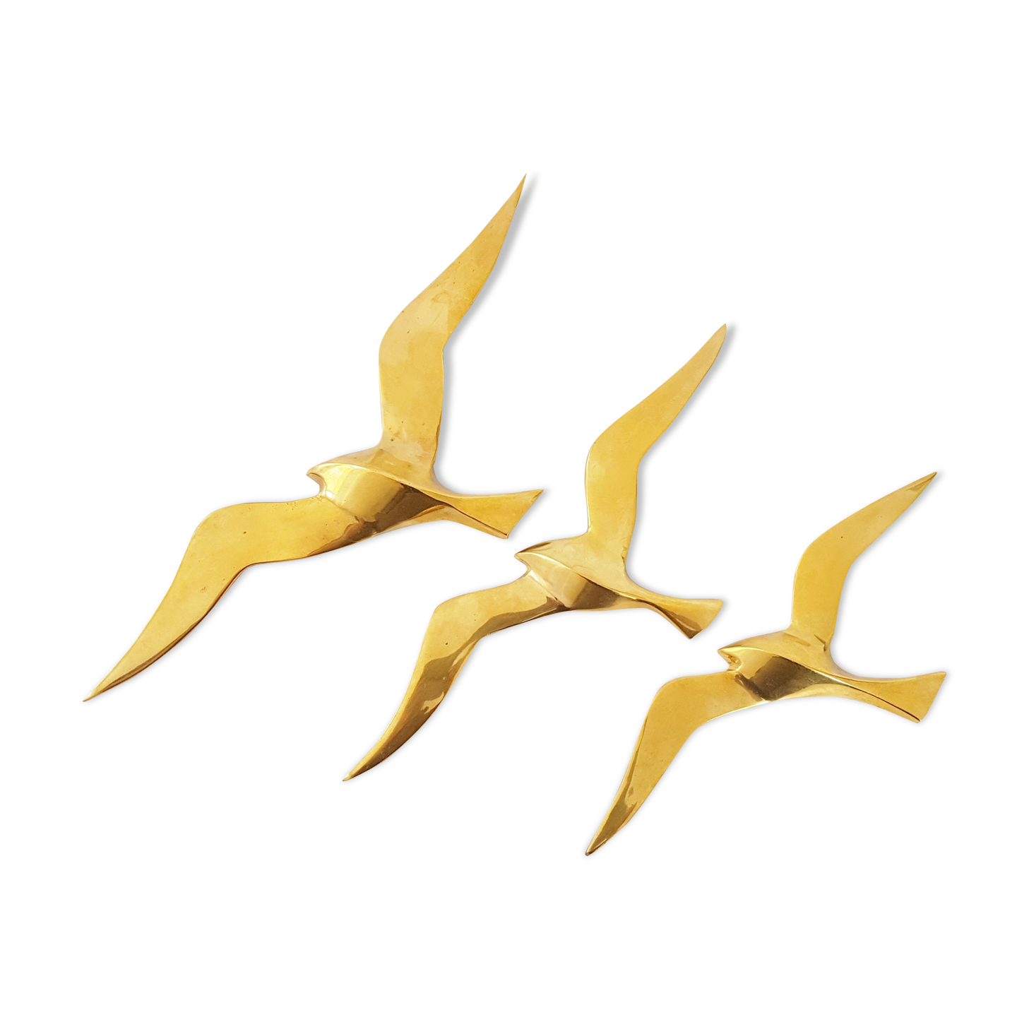 Golden brass wall bird 1970
