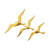 Oiseaux muraux en laiton doré 1970