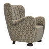 1960s, Danish relax chair, original condition, furniture velour, beech wood legs.