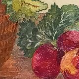 Oil on canvas-still life fruit basket