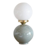 Speckled ceramic lamp & opaline