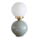 Lampe céramique mouchetée & opaline