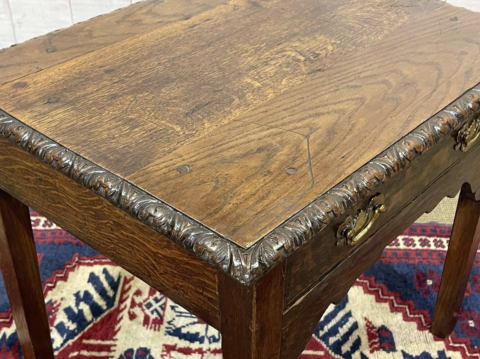 19th century English oak side table
