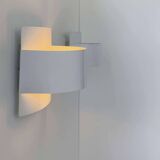 Pair of vintage wall lights, white lacquered metal, Peter Celsing Sweden 1960