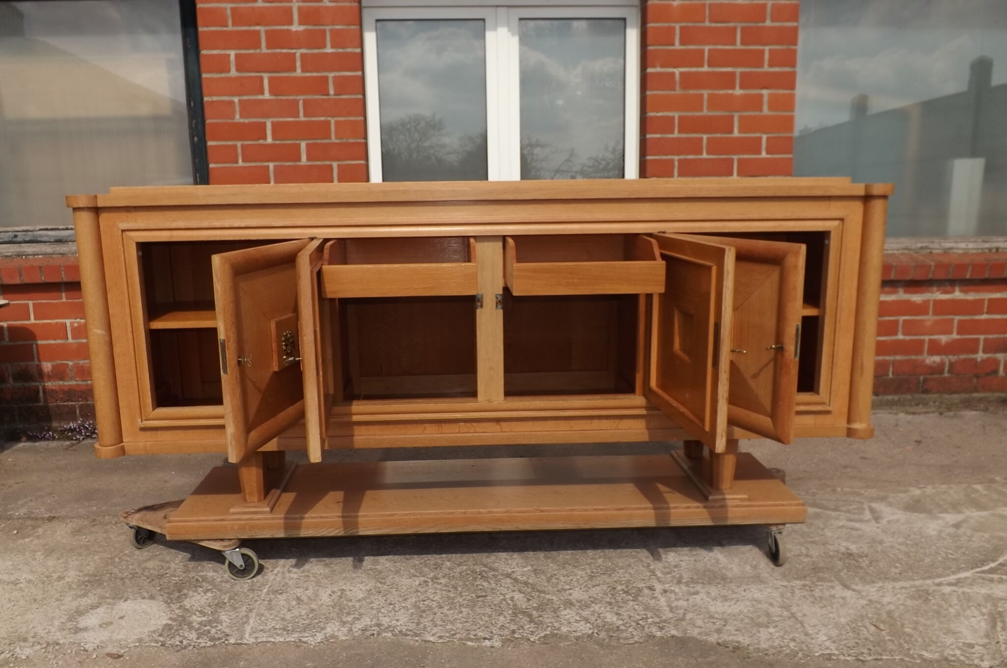 Sideboard fish oak 1940 art deco modernist Gaston