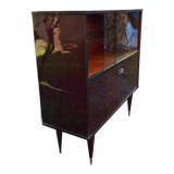 Showcase storage Mahogany lacquered vintage