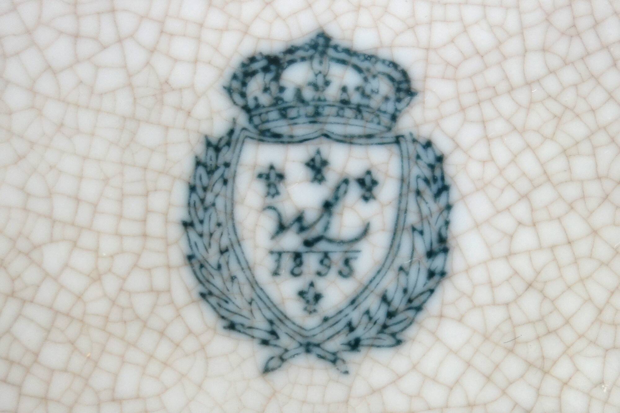 Old porcelain candy box with cracked effect