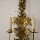 wrought iron wall lamp, with gold leaf, year 60