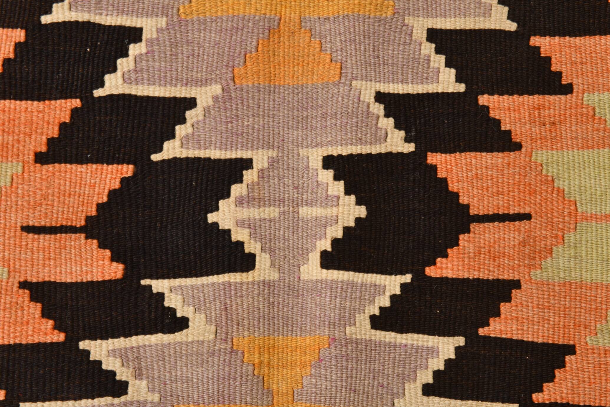 180x218Cm Geometric Style Kilim Rug, 6x7 Rugged Carpet