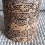 Old engraved cork box