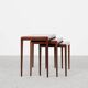 Midcentury Danish nest of 3 side tables in teak by Johannes Andersen for Silkeborg 1960s