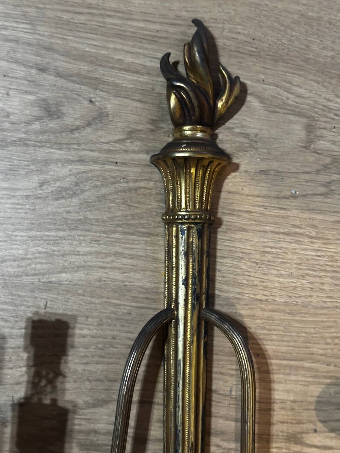 Pair of wall sconces in gilded brass – 2 lights – Louis XVI style