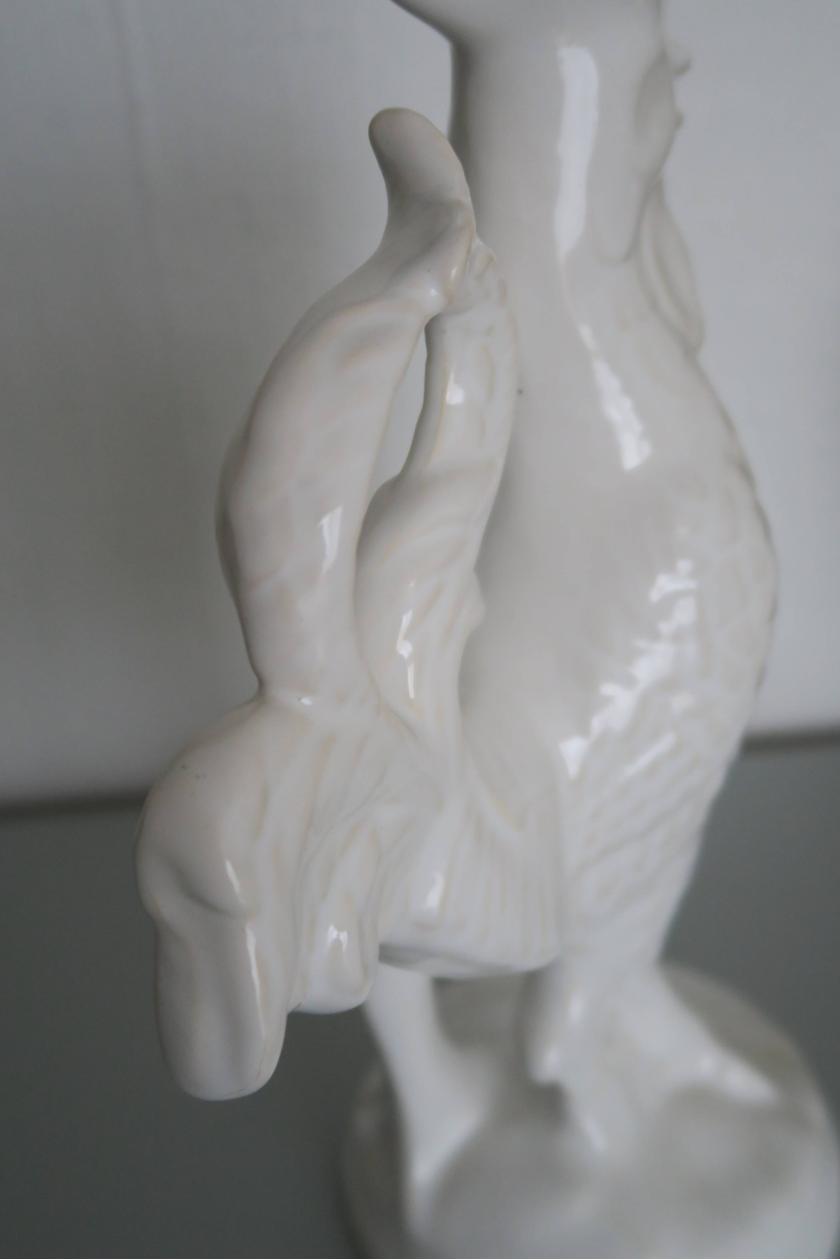 Rooster St Clément Pompadour candle holder White earthenware 27 cm