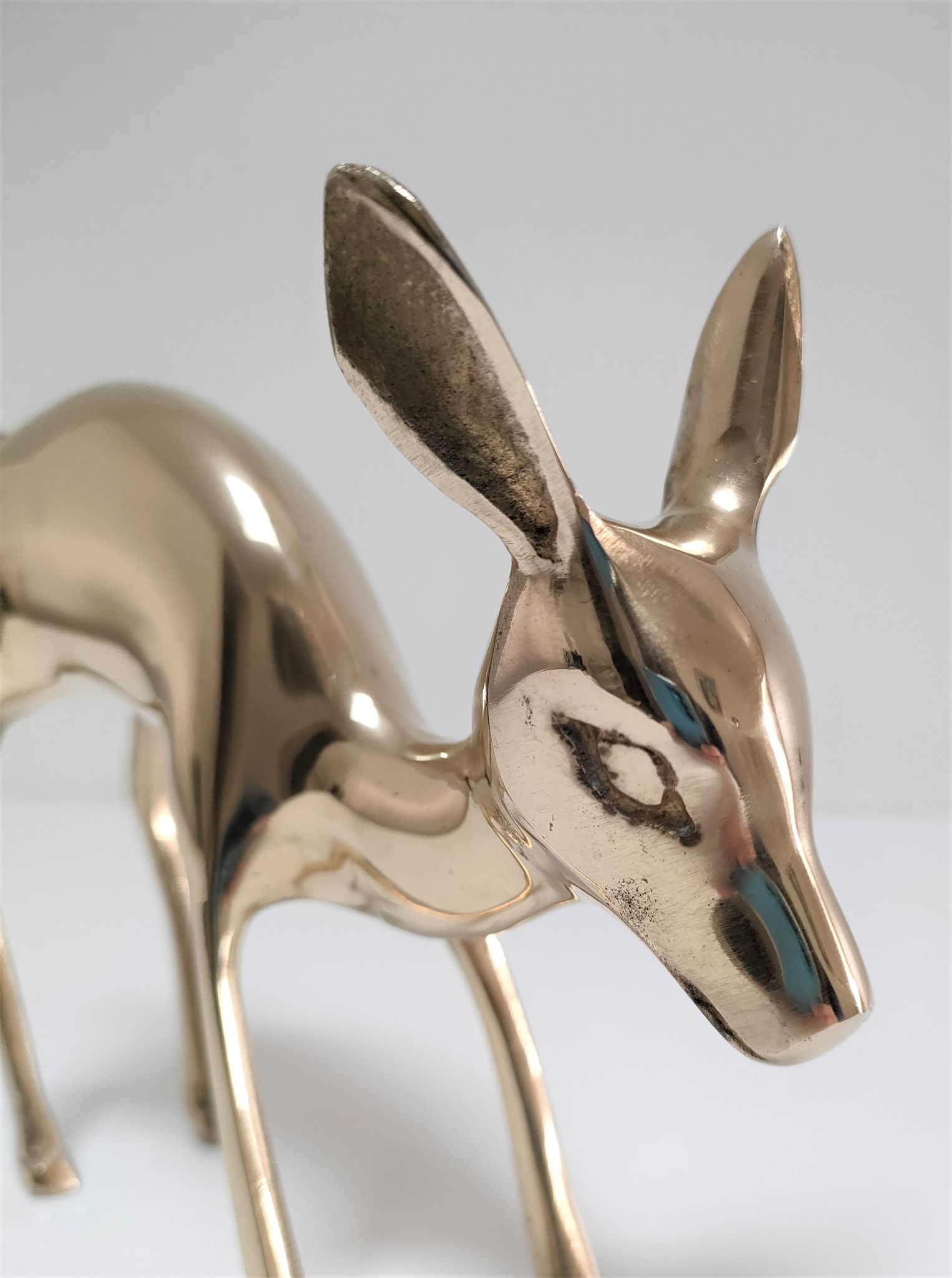 Biche en laiton massif années 80