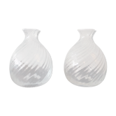 Duo of vintage glass vases