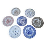 Set of 7 mismatched plates