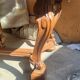 Dining table in solid blond walnut extendable Louis XV style around 1910/20