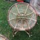 Set of 4 armchairs and 1 vintage rattan bench (5 pieces) inseparable.