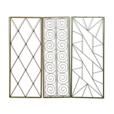 3 grilles d’ascenseur en fer polychrome époque art déco vers 1920-1925