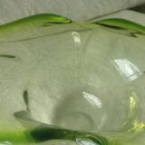 Murano green gradient crystal fruit bowl