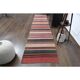 Tapis couloir turc Oushak fait main en laine et coton rouge des années 1970, 90x403.