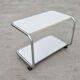 Tubular side table with 2 levels in Bauhaus style, tubular steel, 1970s.