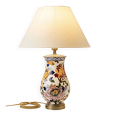 Large Table Lamp - Gien Faience (Peonies Model)