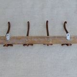 Wooden wall coat rack with 6 double hooks, bistro