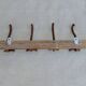 Wooden wall coat rack with 6 double hooks, bistro