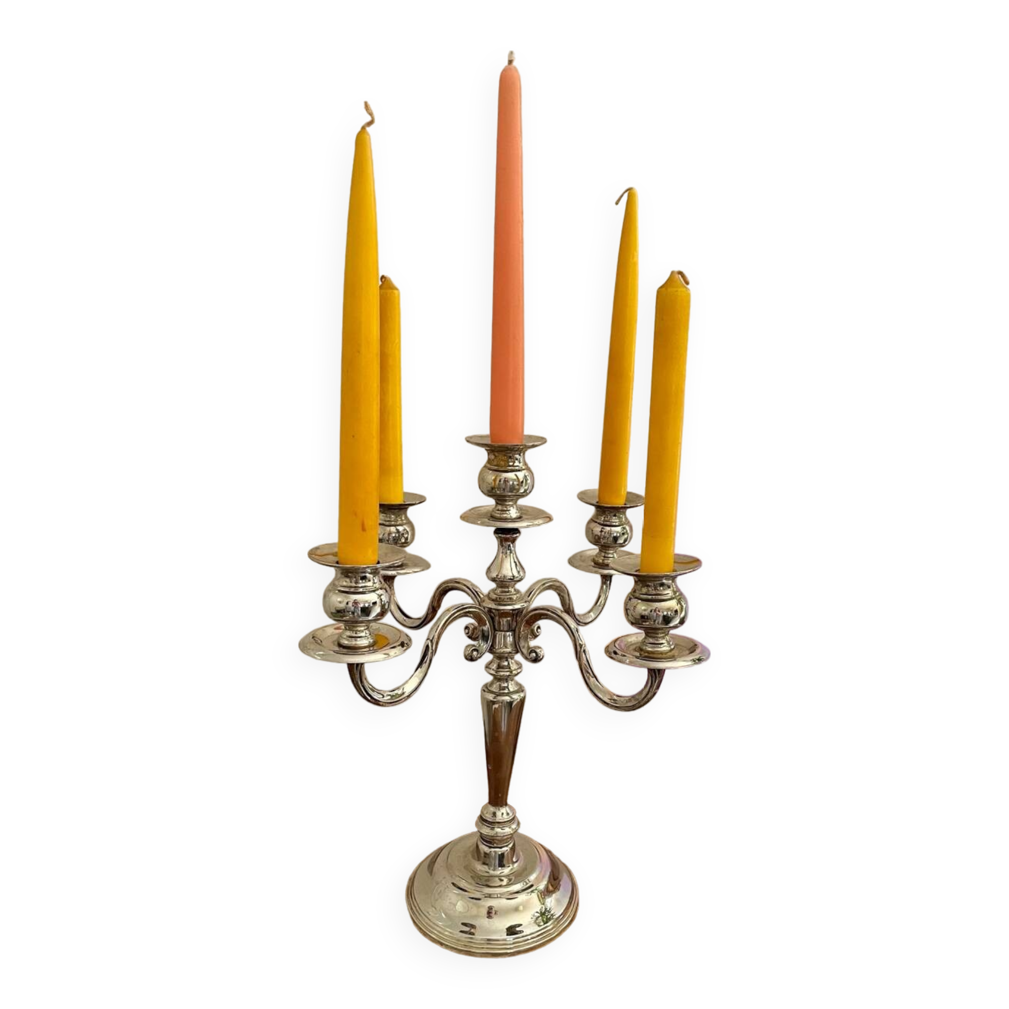 Vintage silver metal candlestick