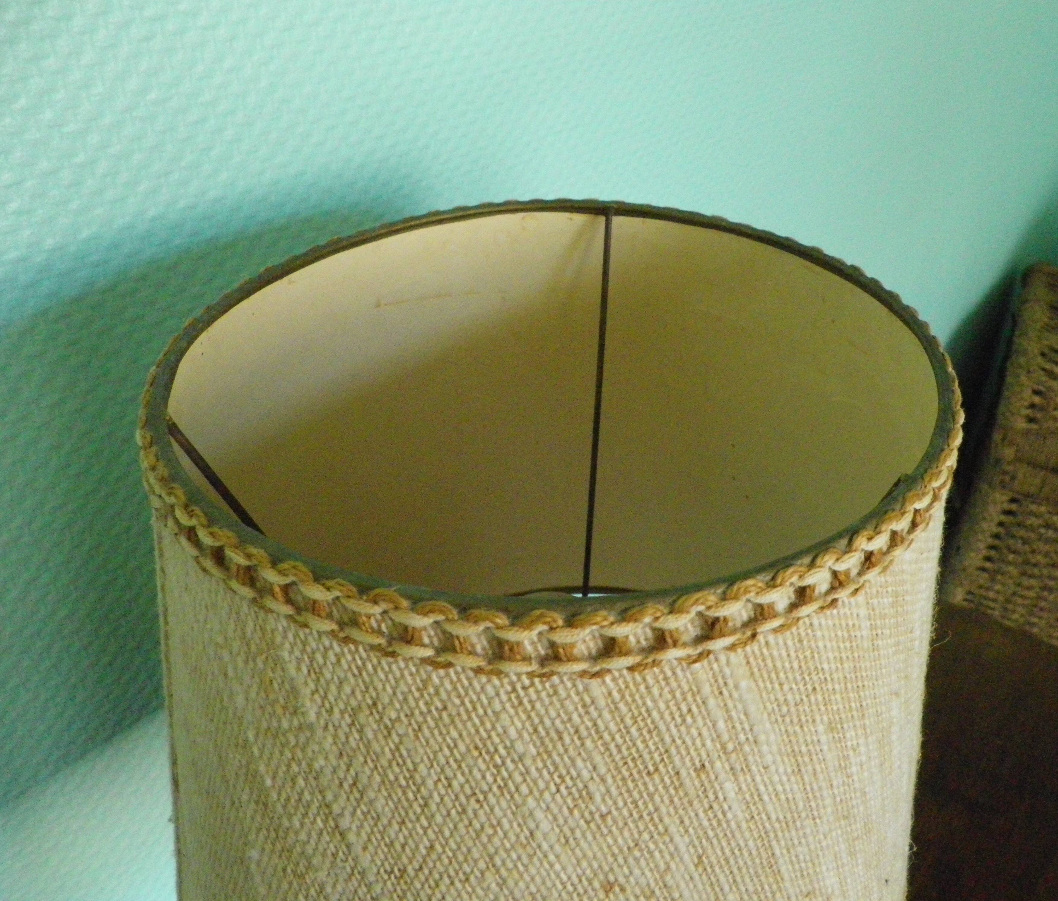 Wooden Desk Lamp with Geometric Design and Fabric Shade, France