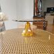 Art Deco amber glass cake stand - Luxval style from the 1930s