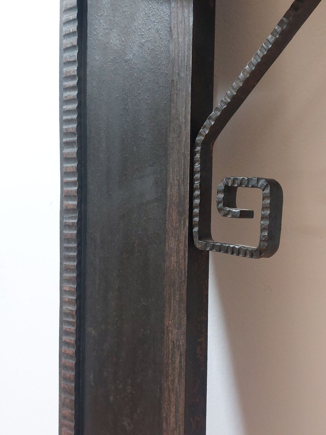 Hand-forged spiral decorative fire surround.